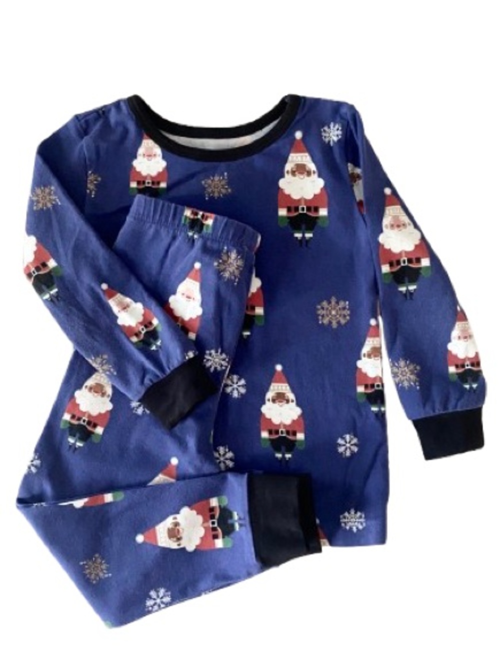 BedHead Pajama Set Blue Toddler Boys 3T Santa Snowflake Sleepwear